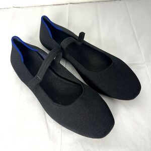 Rothy's Black Flats with Blue Trim